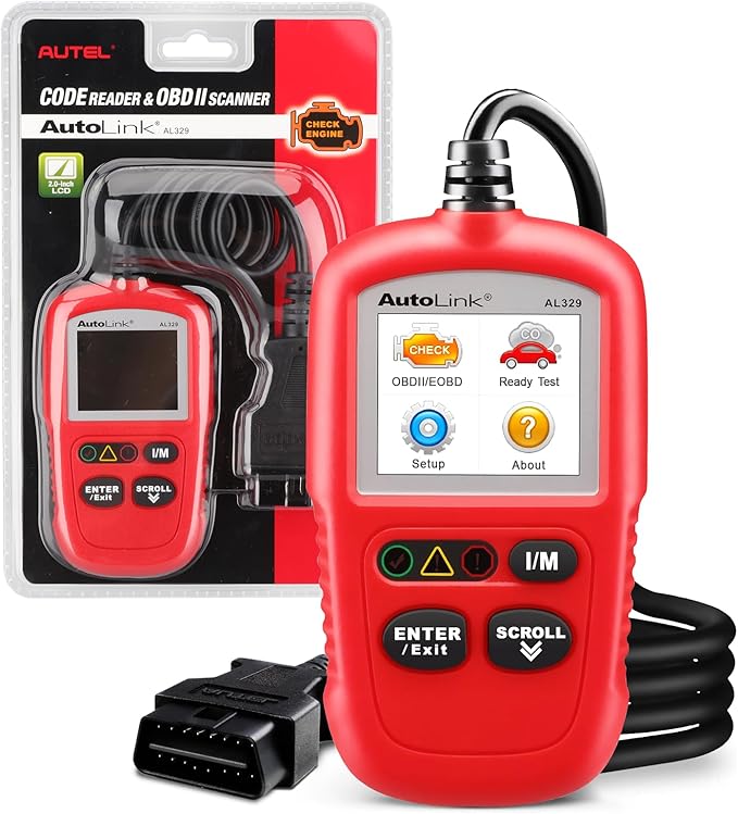 Autel OBD2 Scanner Autolink AL329, Universal Check Engine Code Reader for Cars Since 1996, Upgrade from AL319 Diagnostic Scan Tool, I/M Readiness Test, Vehicle Live Data Display