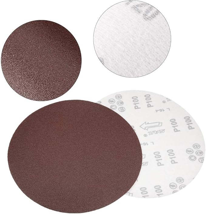uxcell 9 Inch Sanding Disc 100 Grits Flocking Sandpaper for Sander 10 Pcs
