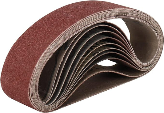 SI FANG 10Pcs Mini Electric Belt Sander Sanding Belts 13 x 1.2inch /330x30mm, Premium Knife Sharpening Aluminum Oxide Abrasive Sanding Belt for Woodworking, Metal Polishing (800 Grit)