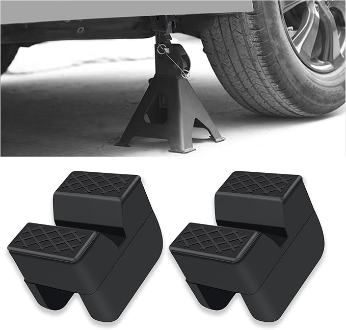 3 Ton Car Jack Stand Pads,Slotted Rubber Pinch Weld Jack Adapter for Protecting Car Chassis,Universal Car Accessories Car Jack Pad for Most Car,Truck,SUV,RV,Van (2PCS)