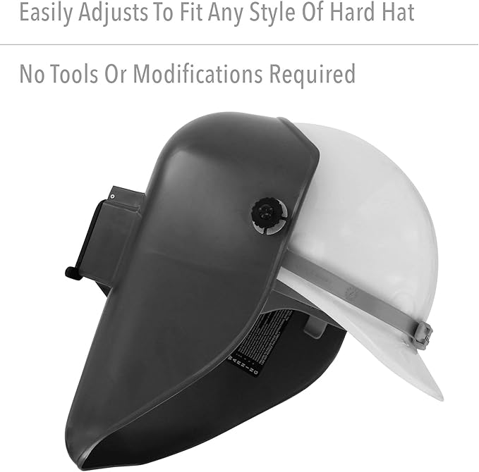 Fibre-Metal by Honeywell Tigerhood Classic Thermoplastic Welding Helmet with Speedy Loop Hard Hat Mount, Gray (5906GY) Medium
