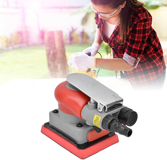 Random Orbit Air Palm Sander, 3 in 4 in, one eighth in Orbit, 10,000 Max OPM, Air Squares Sanding Machine, Electric Orbit Sander, Non Vacuum Orbital Sander for Wood Sanding, Car Waxing, etc