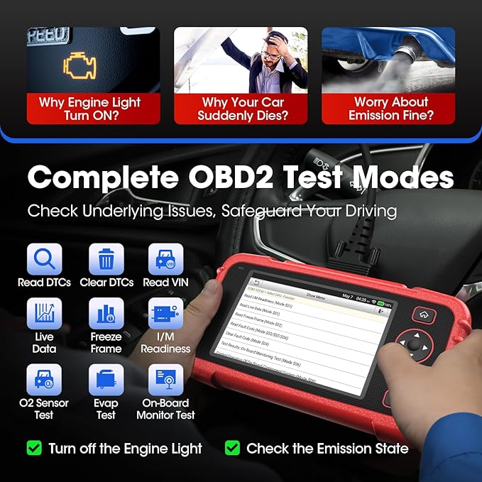 Launch OBD2 Scanner CRP123X V2.0, 2025 Lifetime Update WiFi Scan Tool, Engine at SRS Airbag Scanner, 7 Resets Diagnostic Scanner, Code Reader for All Cars, AutoVIN, FCA SGW, Voltage Monitor