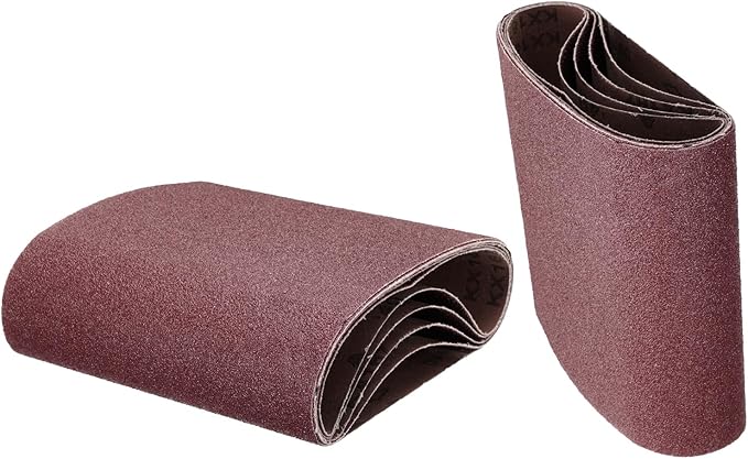 uxcell 5pcs 8" x 19" Sanding Belts 40 Grits Aluminum Oxide Abrasive Belt Sander Paper Sanding Papers for Metal Wood Grinding Polishing, Reddish Brown