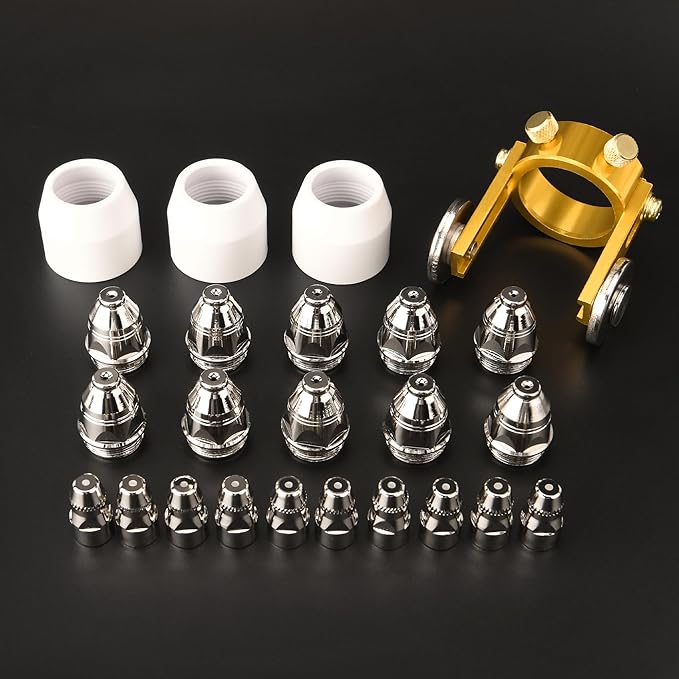 P-80 Plasma Cutter Torch Consumables, 24Pcs 1.5mm Cutting Torch Nozzle Tips Electrode Kits, For BTC800DP Plasma Cutter