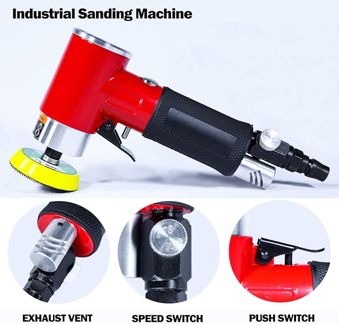 Mini Orbital Sander Air Polisher 15000 RPM Pneumatic Grinding for car Sanding Tool(Same core)