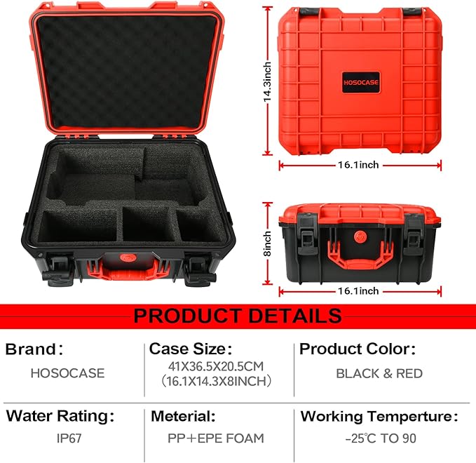 Case for Milwaukee Air Compressor M18: Waterproof Hard Case for Milwaukee Cordless Tire Inflator 2848-20 with 3.0-12.0 Battery, Air Pump Storage Box for Milwaukee Tool | Battery | Charger (Case Only)