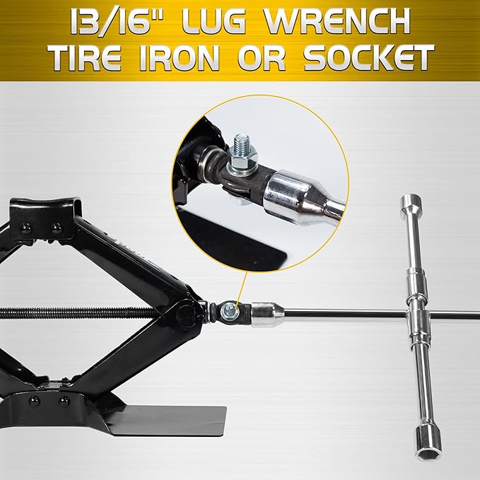 TONDA Scissor Jack Drill Adapter for 1/2 Inch Impact Wrench or 13/16 Inch Lug Wrench
