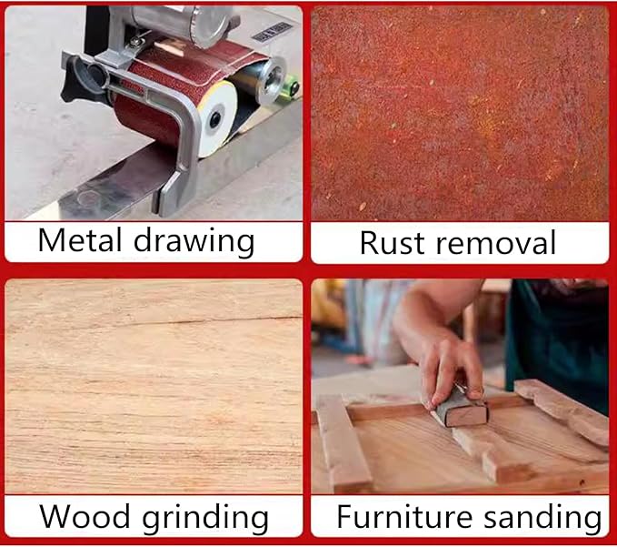 2-3/8" x 10-1/4"Air Belt Sander with 10pcs 60 x 280mm Sanding Belts(60#,120#）, Pneumatic Metal Wire Drawing Sander Good for Deburring, Sanding and Finishing