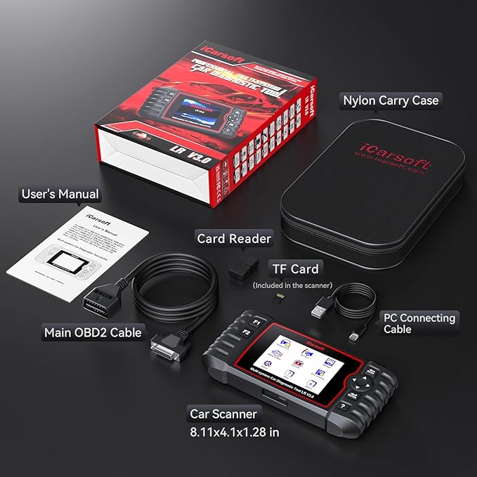 iCarsoft Bidirectional OBD2 Scanner for Land Rover/Jaguar, Full Systems in-Depth Diagnostic Scan Tool, 38 Resets/118 Graphic Data, ABS SRS Engine Transmission Code Reader -LR V3.0 (2025)