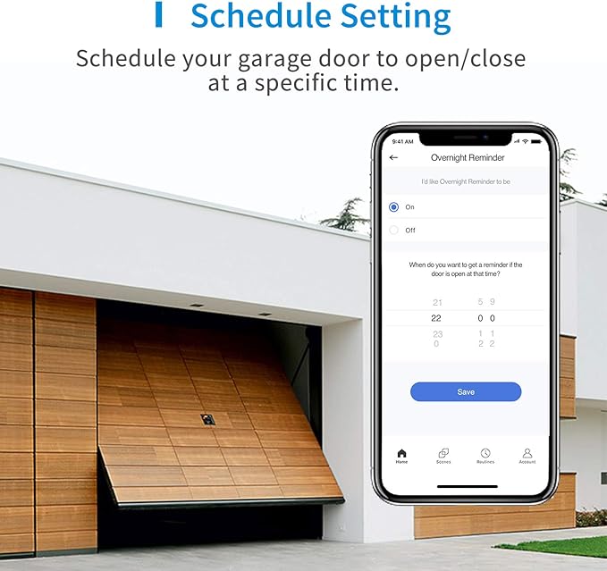 meross Smart Garage Door Opener Remote, Compatible with Apple HomeKit, Amazon Alexa, Google Assistant, SmartThings, Multiple Notification Modes, No Hub Needed,White