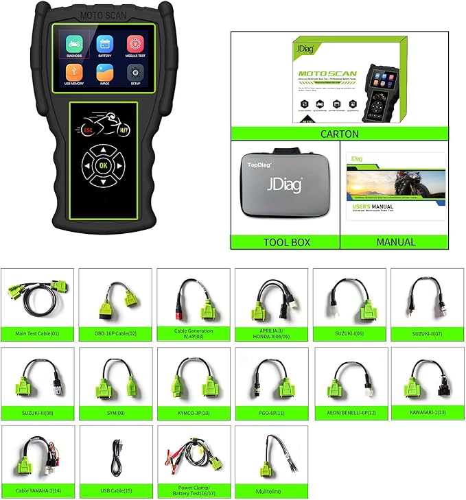 Original TopDiag M100 Pro Motorcycle Scanner Professional Diagnostic Tool for Motorcycle (Standard Version)