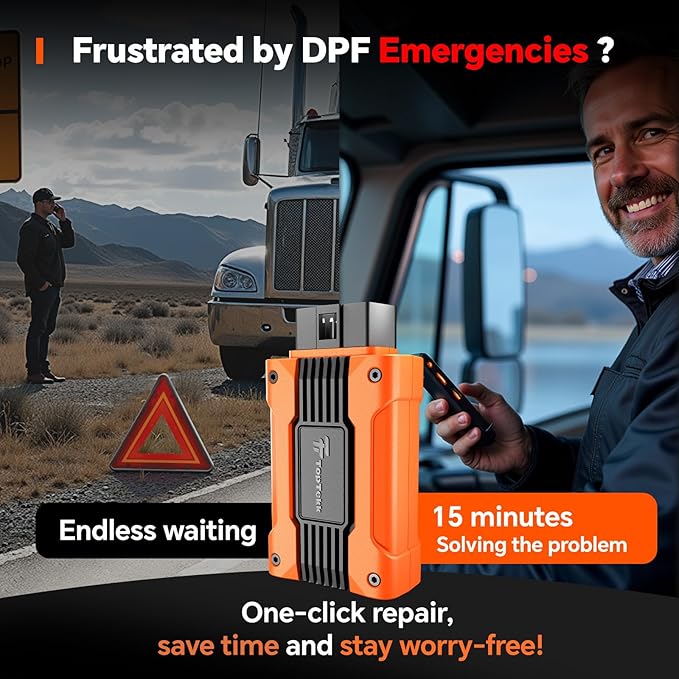 DPF Regeneration Scanner for Truckers, Emergency Reset Device, Diesel Diagnostic Scan Tool, Compatible with Mack Engines, Perform On-The-Road DPF Regen, Includes Lifelong Updates