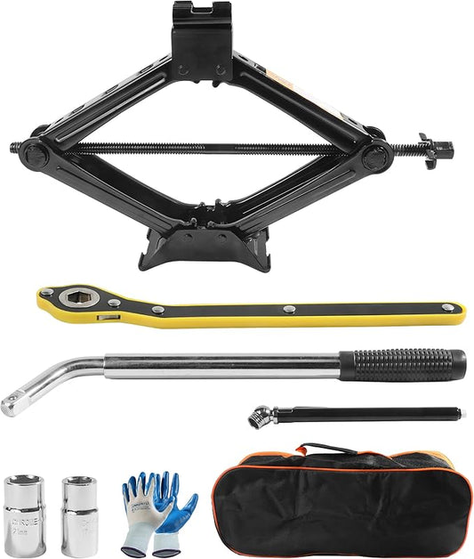 Car Jack,Car Jack and Stand Kit,2 Ton Scissor Jack,Car Accessories Car Emergency Kit with Lug Wrench,Jack for Car,Car Jack Lift,Scissor Jack for Car,Portable Tire Changing Kit for Car SUV