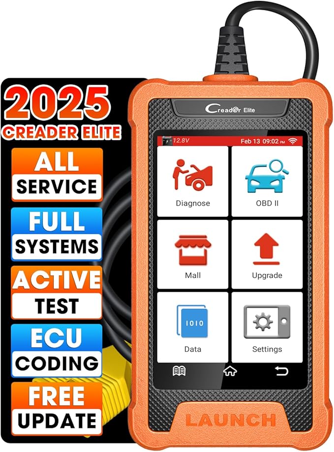 LAUNCH Creader Elite For BMW OBD2 Scanner, 2025 Full Systems Diagnostic Bi-directional Scan Tool, All Reset Service, ECU Coding, Battery Registration Tool for BMW Mini Rolls-Royce,Lifetime Free Update
