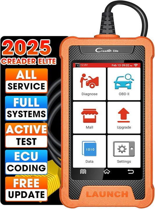 LAUNCH Creader Elite For BMW OBD2 Scanner, 2025 Full Systems Diagnostic Bi-directional Scan Tool, All Reset Service, ECU Coding, Battery Registration Tool for BMW Mini Rolls-Royce,Lifetime Free Update