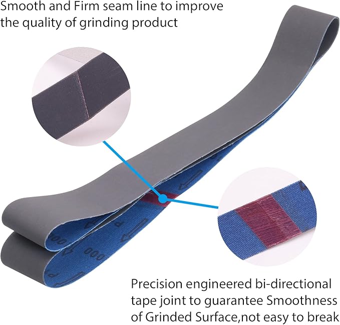 2 x 72 Sanding Belts,2x72 Silicon Carbide Knife Sharpening Sander Belt, 2 Pcs Each of 600, 800, 1000 Grits Grinding Belts for Belt Sander,6 Pack