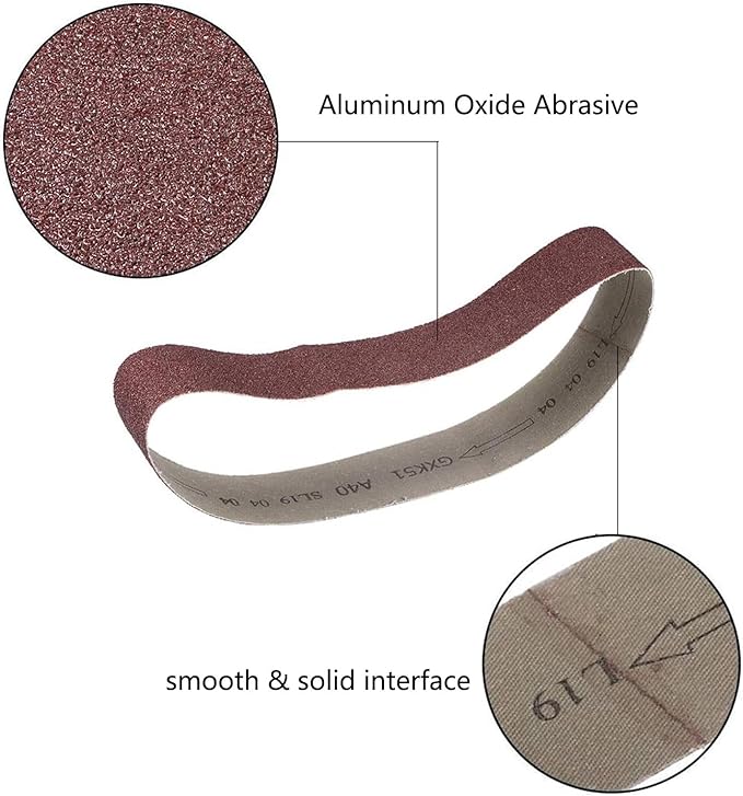 2 Pack 2 x 27 inch Sanding Belts 40 Grit Sanding Paper, Aluminum Oxide Abrasive Sander Belts for Metal Grinding Woodworking