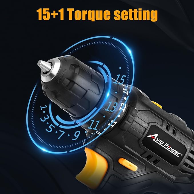 AVID POWER 20V Cordless Drill Set 320 In-lbs Torque Power Drill/Driver Kit with 2 Variable Speed, 3/8'' Keyless Chuck