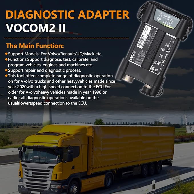 Diagnostic Tool V2.8.150 for VOE VOCOM2 88894000 88890300V Vocom Tech Tool Diagnostic KIT ，Truck excavators Buses Yacht Diagnose with 2.8 Software SSD