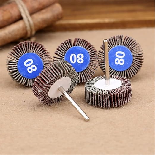 dophee Flap Wheel Sander Set, 1/8" Round Shank, 80 Grit Abrasive Sanding Wheels, Flap Grinding Wheel Sander Replacement for Dremel Drill Rotary Tools, Remove Rust, Weld Burr Polishing Flat(10-Pack)