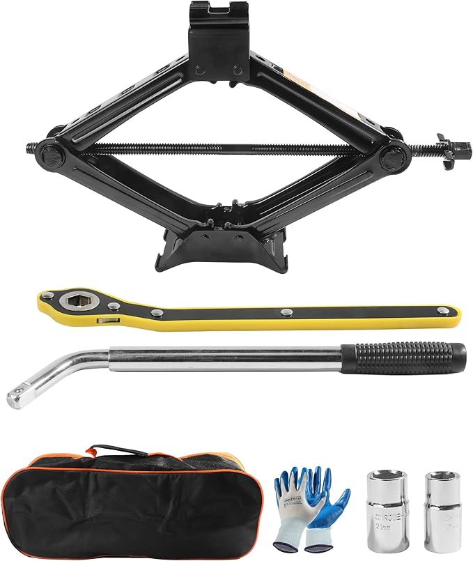 Car Jack Kit,Scissor Jack,Scissor Lift Jack for Car 2 Ton,Car Accessories Car Jack Tire Jack Tool Kit,Universal Car Emergency Kit with Lug Wrench,Portable Tire Changing Kit for Car Truck SUV
