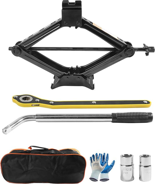 Car Jack Kit,Scissor Jack,Scissor Lift Jack for Car 2 Ton,Car Accessories Car Jack Tire Jack Tool Kit,Universal Car Emergency Kit with Lug Wrench,Portable Tire Changing Kit for Car Truck SUV