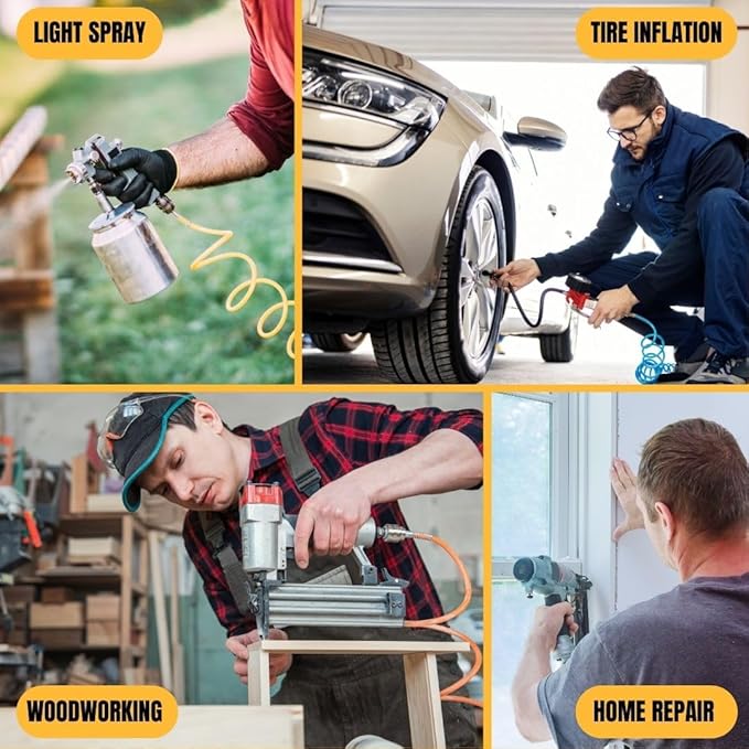 Ultra Quiet Air Compressor Portable, 60 dB, Silent And Electric Air Compressor For Car and Bike Tires, Nail Gun, And Pneumatic Tools, Garage, Shop, Or Mechanic Accessories, 115V