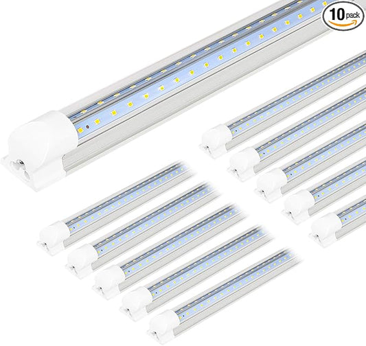 hykolity 4FT LED Shop Light, V Shape Integrated T8 LED Tube Light, 5200LM, 40W, 6500K Super Bright White,high Output Linkable Shop Lights W/Built-in ON/Off Switch for Warehouse, ETL, 10 Pack