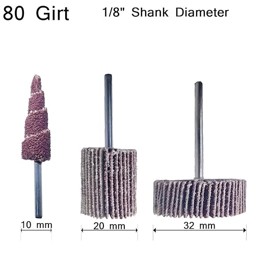 30 PCS Abrasive Flap Wheel Sander, 80 Grit 1/8" Shank Diameter Cone Shape Abrasive Sandpaper Flap Sanding Wheel Grinding Head Rotary Tool for Grinding and Polishing