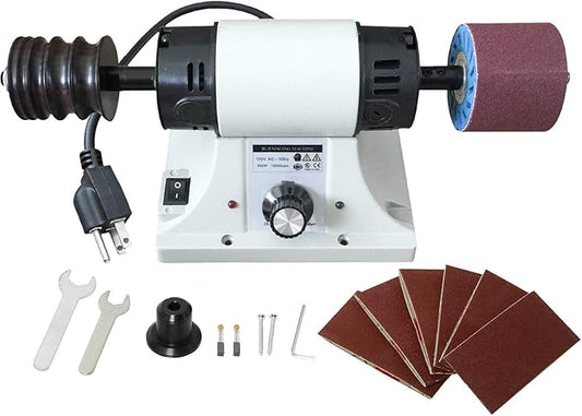 Leather Polisher Sander 350W 0-8000RPM Leather Burnishing Machine 110V Edge Grinding Machine with 6 Sanding Sleeves