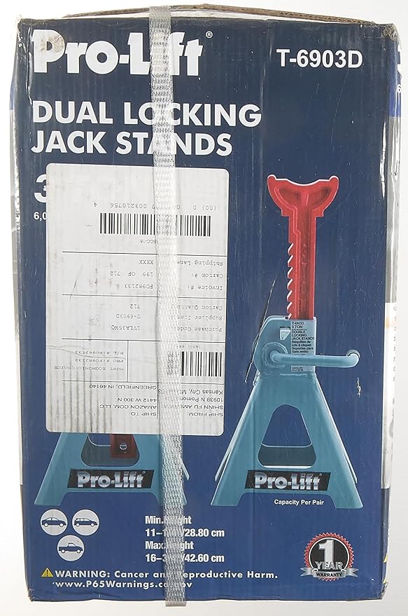Pro-LifT T-6903D Double Pin Jack Stands - 3 Ton