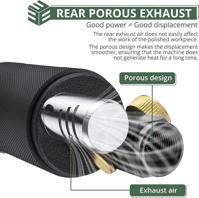EYPINS Air Angle Grinder,Air ‎Right Angle Die Grinder 1/4" 90 Degree Heavy Duty 20000 RPM Pneumatic Sander Polisher Tool for Contour Grinding, Polishing, Milling
