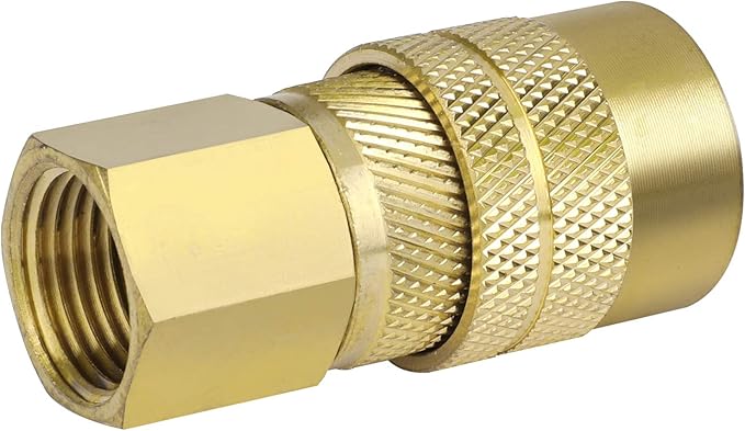 WYNNsky Industrial Air Coupler, 1/4 Inch Body Size, 3/8 Inch FNPT Threads Size, Brass Air Compressor Accessories Fitting