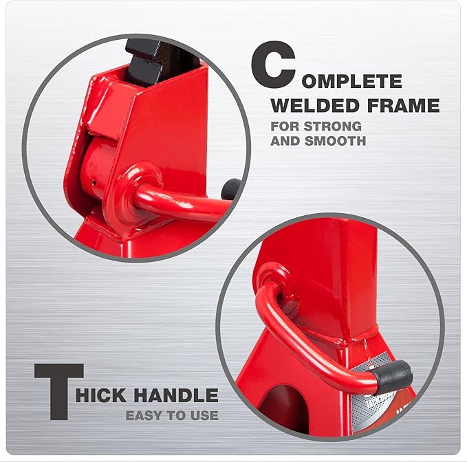 Jack Stands 3 Ton (6,600 LBs) Car Jack Stand Adjustable Lifting for Automotive Small SUV, Red, 2 Pack