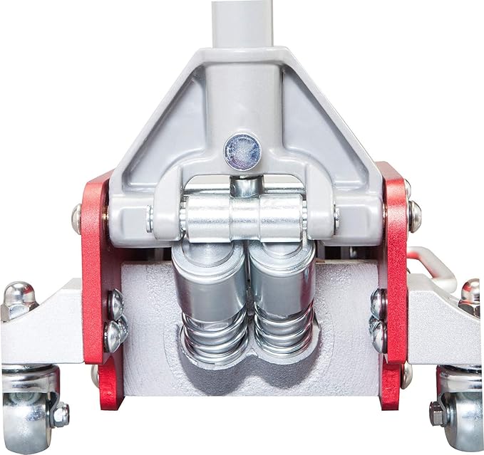 BIG RED TAM830011L Torin Hydraulic Low Profile Aluminum and Steel Racing Floor Jack with Dual Piston Quick Lift Pump, 3 Ton (6,000 lb) Capacity, RED