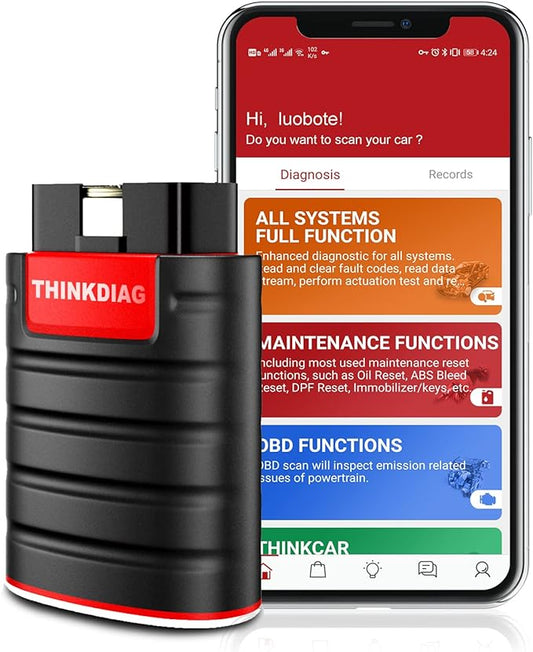 Thinkdiag OBD2 Scanner Bluetooth, Full System Bidirectional Diagnostic Scan Tool OE-Level Code Reader with ECU Coding,15+ Reset Service, FCA AutoAuth, All Software 1 Year Update Fits for iOS & Android
