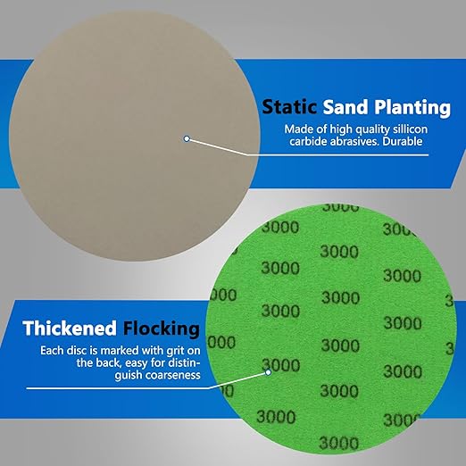 3000 Grit 5 Inch Sanding Discs, VIBRATITE 70 Pieces Hook and Loop Wet Dry Sandpaper Round Sand Paper Pads for Orbital Sander Grinding Polishing Finishing