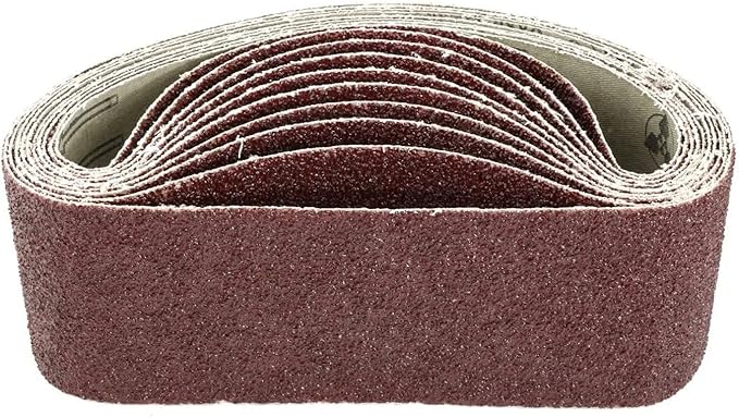 10 Pack 3 x 21 inch Sanding Belts 36 Grit Sanding Paper, Aluminum Oxide Abrasive Sander Belts for Metal Grinding Woodworking