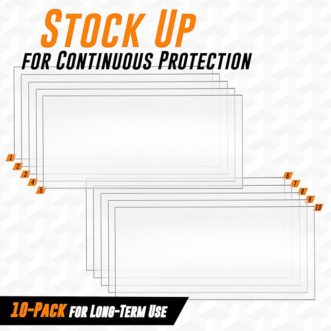 Mutt Tools 10 Pack of Clear Welding Lenses 2x4.25" – .04” Thick 2x4 Clear Welding Lens – Fits Most Standard Size Helmets, 2x4-1/4”