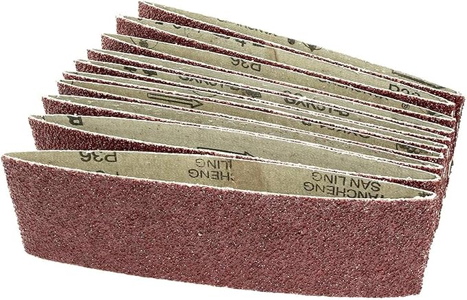 10 Pack 3 x 18 inch Sanding Belts 36 Grit Sanding Paper, Aluminum Oxide Abrasive Sander Belts for Metal Grinding Woodworking