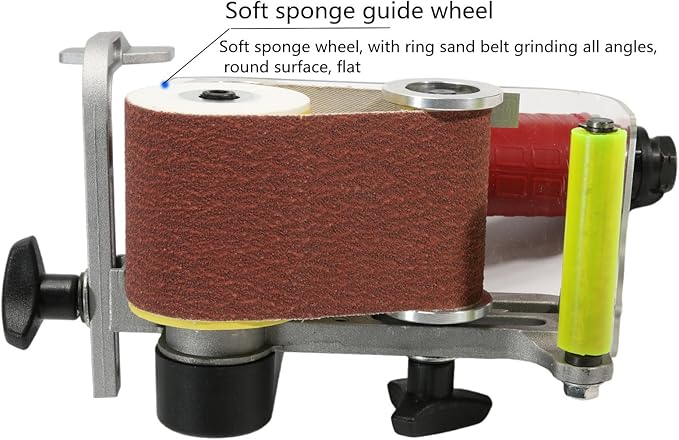 2-3/8" x 10-1/4"Air Belt Sander with 10pcs 60 x 280mm Sanding Belts(60#,120#）, Pneumatic Metal Wire Drawing Sander Good for Deburring, Sanding and Finishing