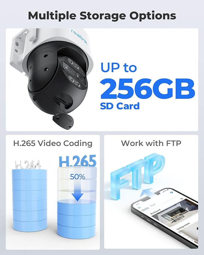 REOLINK 4K Wired WiFi Outdoor Security Camera, 8MP Dual Lens, 360 PTZ Camera, Auto Tracking, 2.4/5GHz Wi-Fi Smart Person/Vehicle/Animal Detection, 6X Hybrid Zoom, Color Night Vision, TrackMix WiFi