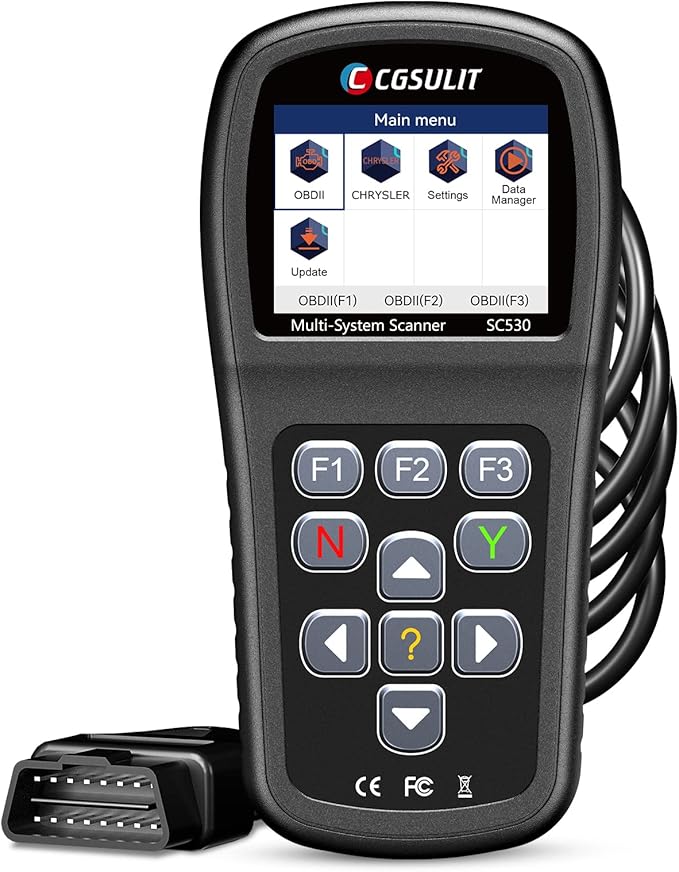 OBD2 Scanner, All System Code Reader for Dodge Chrysler Jeep Car Scanner with Reset SRS ABS EPB SAS Transmission Engine Light CKP Relearn, etc 30+ Special Functions Bidirectional Diagnostic Scan Tool