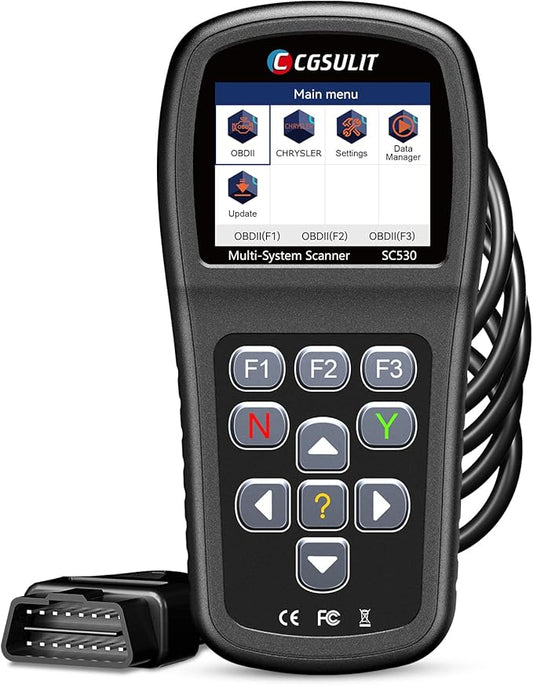 OBD2 Scanner, All System Code Reader for Dodge Chrysler Jeep Car Scanner with Reset SRS ABS EPB SAS Transmission Engine Light CKP Relearn, etc 30+ Special Functions Bidirectional Diagnostic Scan Tool