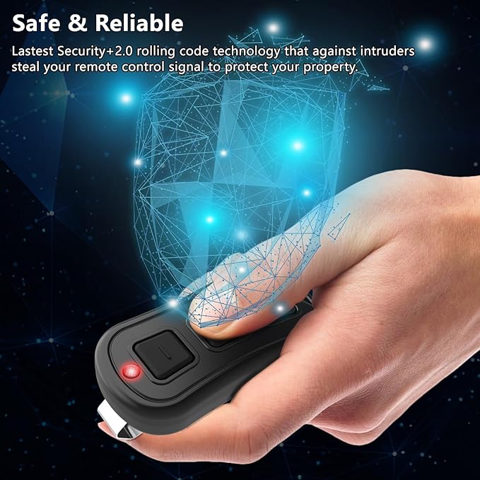 3 for Universal Garage Door Opener Remote for Purple Yellow Red Orange Green Learn Button, Works with Liftmaster Chamberlain Craftsman Garage Door Openers, 3-Button, Visor Clip/Mini Keychain Type