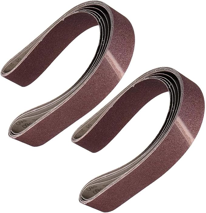 10 Pack 2 x 48 inch Sanding Belts 60 Grit Sanding Paper, Aluminum Oxide Abrasive Sander Belts for Metal Grinding Woodworking