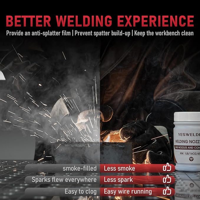 YESWELDER Welding Nozzle Gel for MIG Welding, Anti-Spatter Dip Gel for MIG Torch And Contact Tips (2 Cans)
