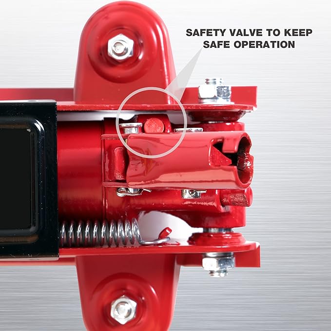 BIG RED Hydraulic Trolley Service Lift Jack/Portable Floor Jack with Special Slow Release and Blow Mold Carrying Storage Case : 2 Ton (4,000 lb) Capacity, Red,T82012GS