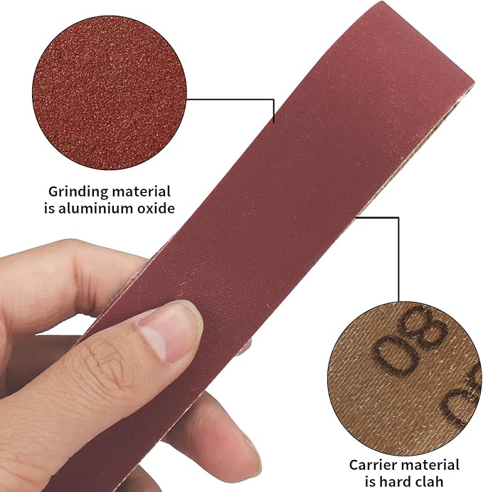 SI FANG 10Pcs Mini Electric Belt Sander Sanding Belts 13 x 1.2inch /330x30mm, Premium Knife Sharpening Aluminum Oxide Abrasive Sanding Belt for Woodworking, Metal Polishing (800 Grit)